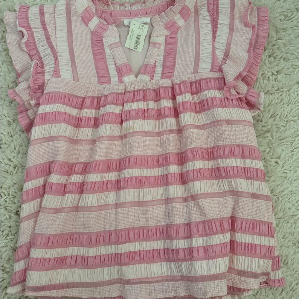 T H M L top pink size small so cute